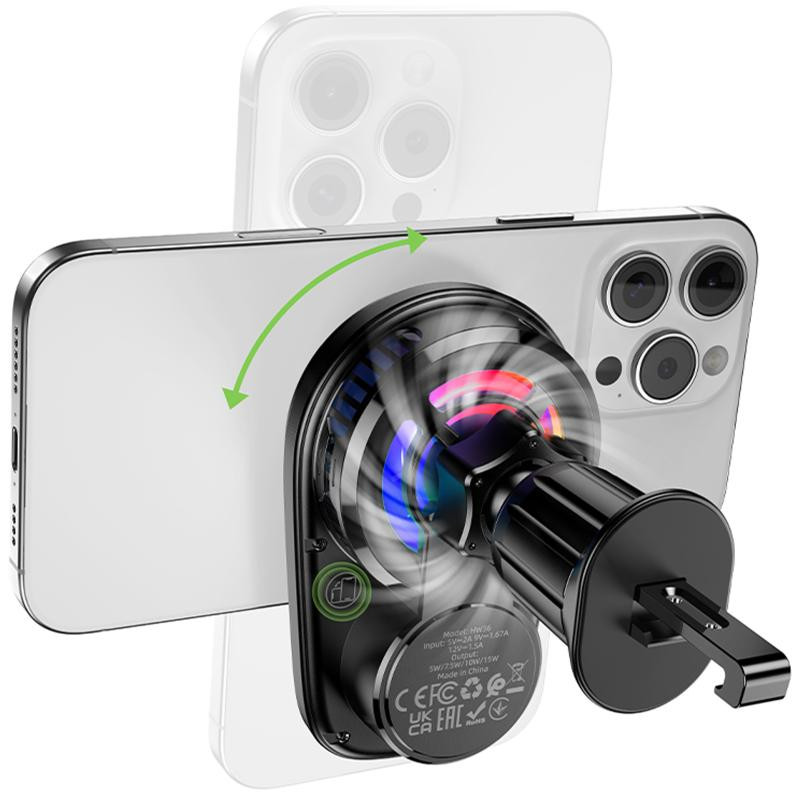 Автодержатель с БЗУ Hoco HW36 Electric 15W with cooler (air outlet) Херсон - изображение 5