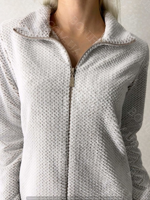 Женский домашний халат на молнии из мягкого велcофта "Assorty" (90203) (арт. 1634) Кривий Ріг - зображення 3