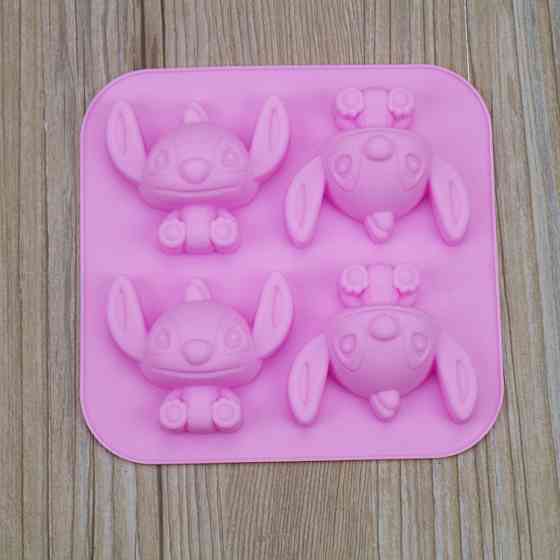 Форма силіконова для випічки Стич 6948 14.5х14.2х2.5 см рожева Київ