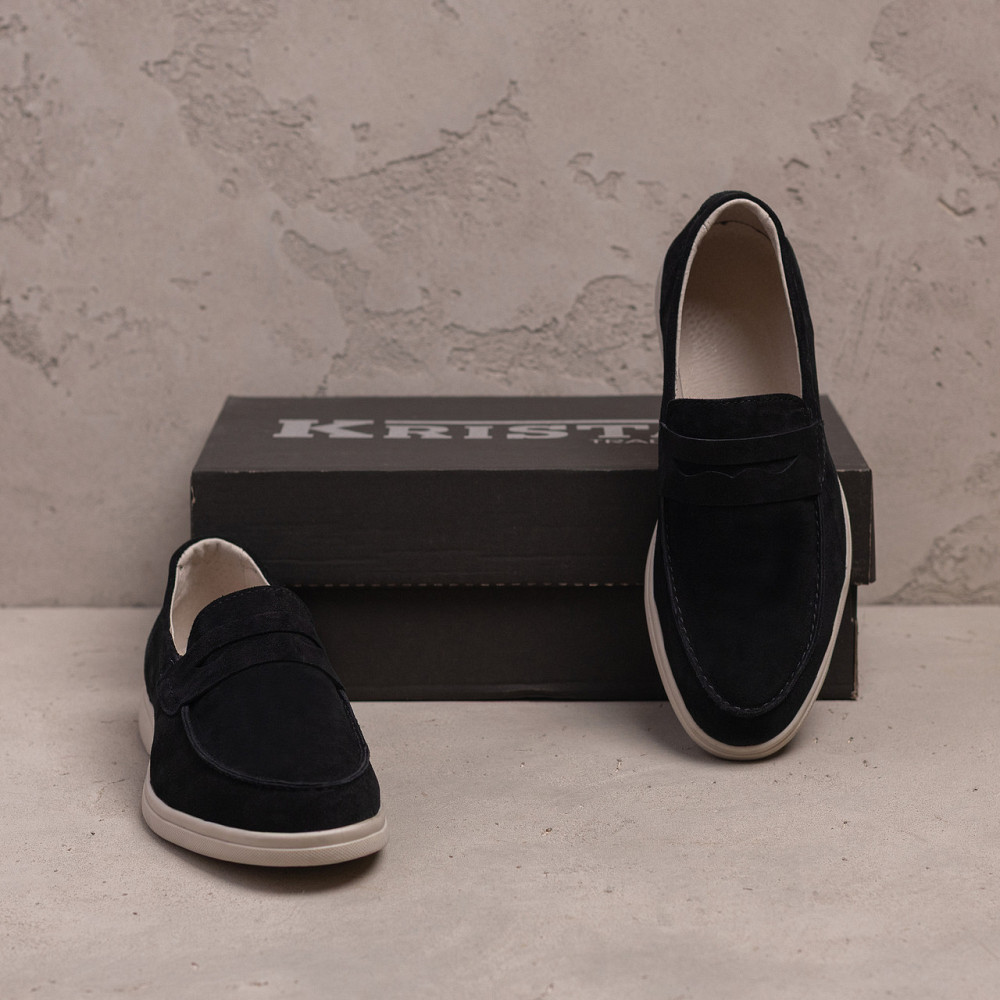 Мужские кожаные лоферы Black Київ - зображення 5