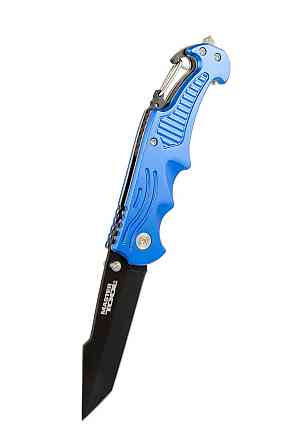 Нож складной MASTERTOOL "DAMASK" 204х33х12 мм черное нержавеющее лезвие алюминиевая рукоятка с караб Харків