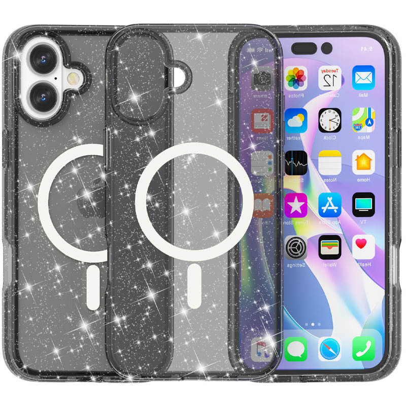 Чехол TPU Galaxy Sparkle (MagFit) для Apple iPhone 16 (6.1") Херсон - изображение 5
