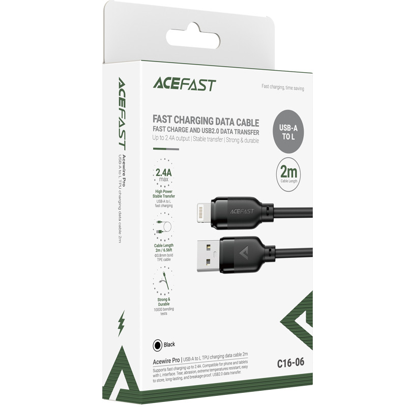 Дата кабель Acefast C16-06 USB to Lightning 2.4A (2m) Херсон - зображення 5