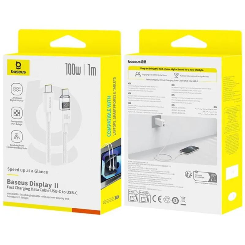 Дата кабель Baseus Display 2 Type-C to Type-C 100W (1m) (P10382702) Херсон - изображение 4
