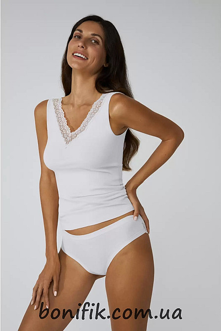 Женская белая майка на широкой бретели с кружевом "Mix & Match" (арт. LVSM 400/03/01) Кривий Ріг - зображення 1