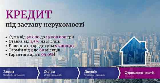 Отримати гроші під заставу будинку під 1,5% на місяць. Київ