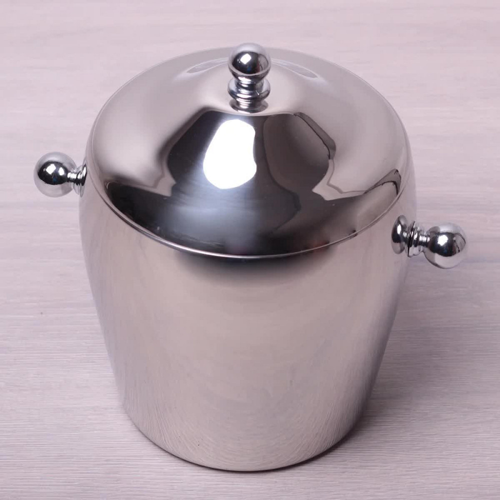 Ведро для льда и шампанского Kamille с крышкой из нержавеющей стали 1200 мл Одеса - зображення 5