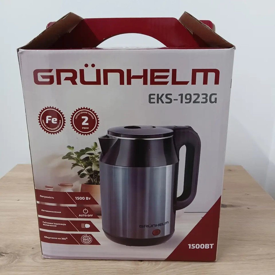 Электрочайник Grunhelm EKS-1923G 1.8 л серебристый Київ - зображення 5