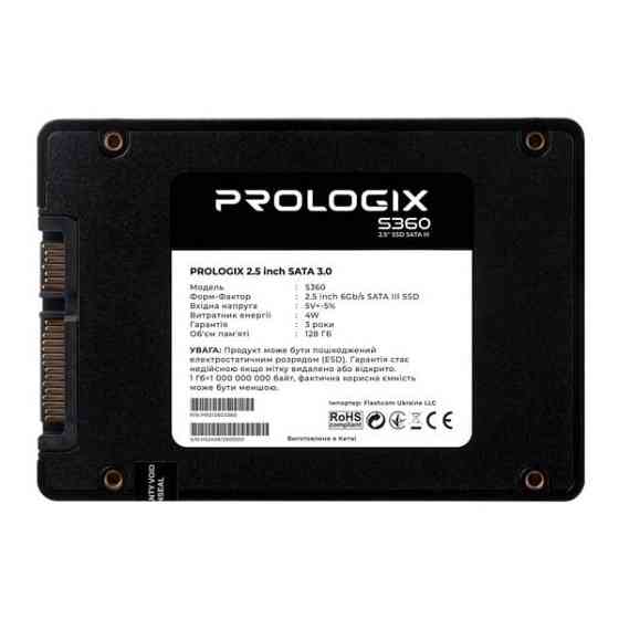 Накопичувач SSD 128GB Prologix S360 2.5 SATAIII 3D TLC (PRO128GS360) Харків