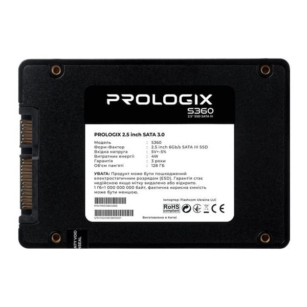 Накопичувач SSD 128GB Prologix S360 2.5 SATAIII 3D TLC (PRO128GS360) Харків - зображення 2