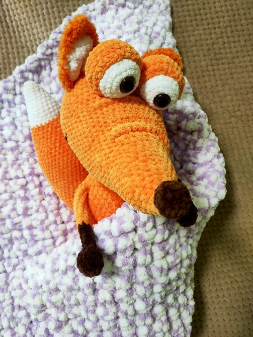 Плед покривало дитячий в'язаний з пряжі Alize Puffy color ручної роботи Handmade Нововолинськ - зображення 4