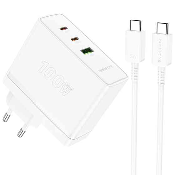 СЗУ Borofone BN11 Imperial PD100W+QC3.0 (1USB-A/2C) + кабель Type-C to Type-C Херсон