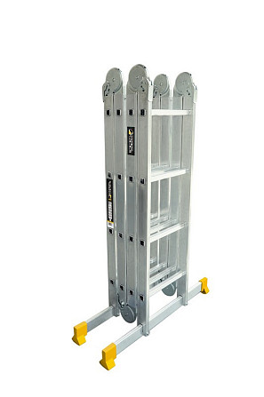 Лестница алюминиевая MASTERTOOL шарнирная 4х4 ступеней h=5500 мм max 150 кг 79-1604 Харків - зображення 4