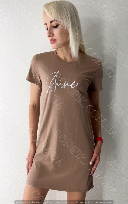 Женская туника-сорочка с коротким рукавом "Shine" (16350) (арт. 1761) Кривой Рог - изображение 1