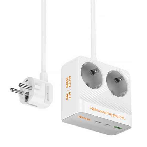 Удлинитель Hoco AC27 Descanso (PD30W/2C/1A/2xSocket) (2m) Херсон