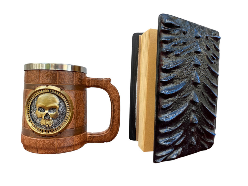 Подарочный набор Кружка 3D Череп Gold Rose и Блокнот 3D «Книга Теней и Глубин» Киев - изображение 2