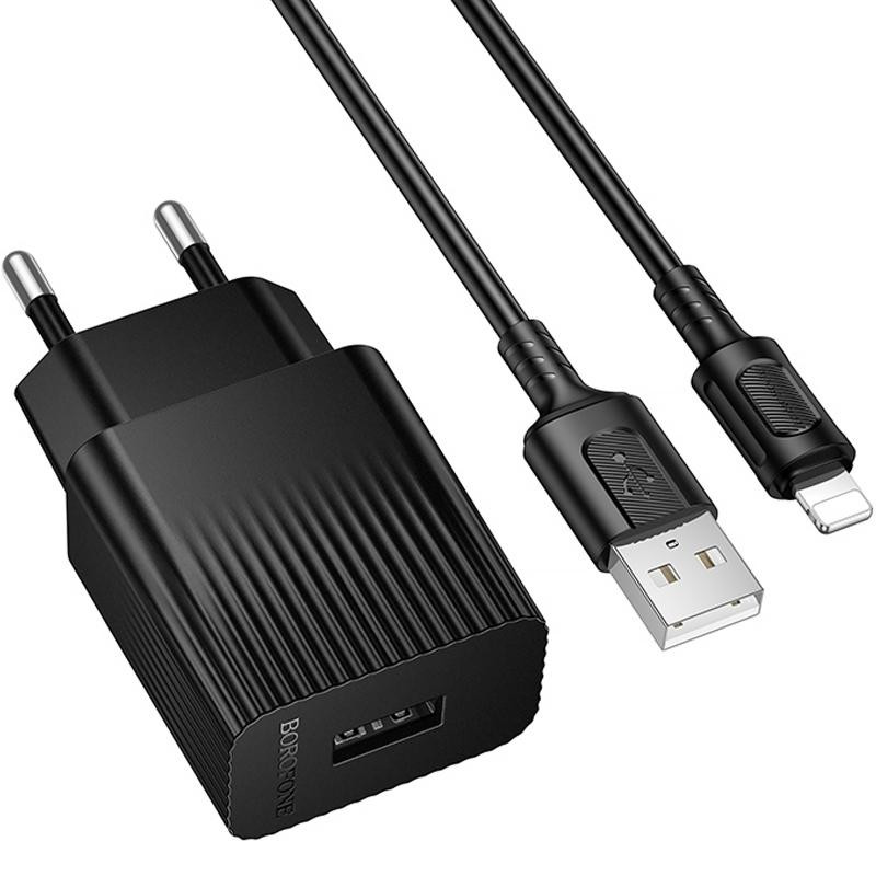 СЗУ Borofone BAS71A Source 10.5W (1USB-A) + кабель USB to Lightning Херсон - зображення 2