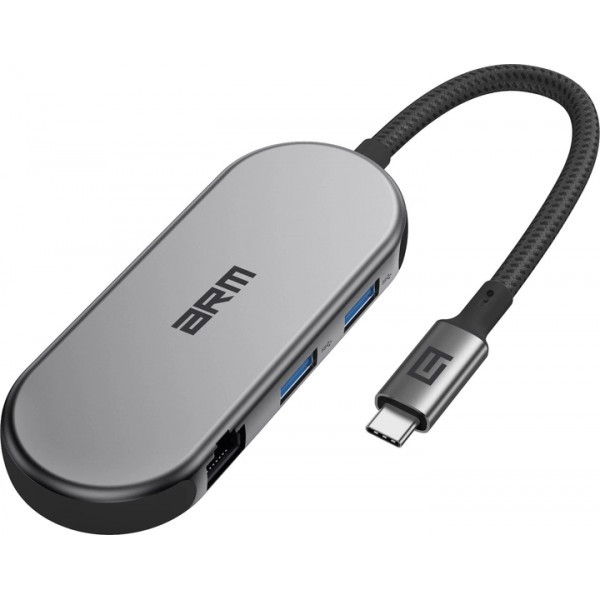 USB HUB ArmorStandart Type-C to HD4K+LAN+PD+2USB+TF/SDcard Gray (ARM69365) (Код товару:34606) Харьков - изображение 1