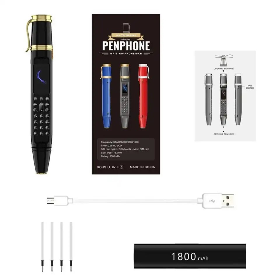 Мини мобильный телефон ручка AIEK BM111 2SIM Красный Киев - изображение 8