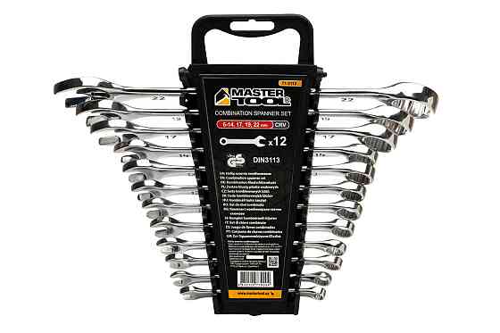 Ключи комбинированные MASTERTOOL набор 12 шт (6-14, 17, 19, 22 мм) CrV SATIN FINISH DIN3113 71-2112 Харків