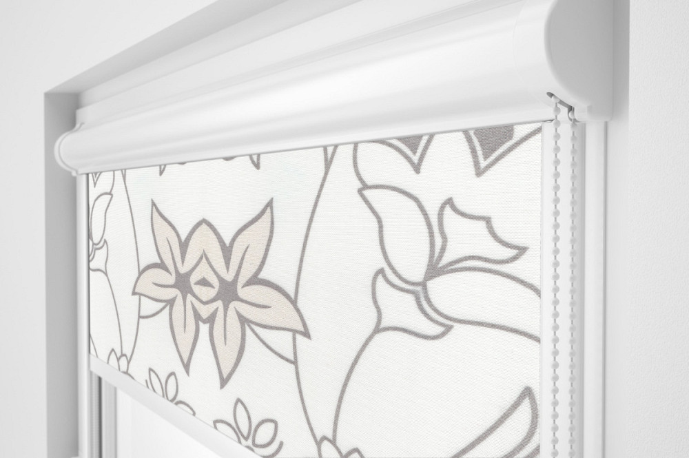 Рулонна штора Rolets Квіти 2-52731-2000 200x170 см закритого типу Біла Київ - зображення 1