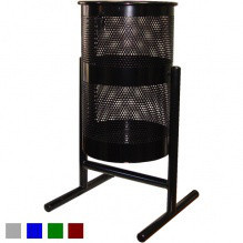 Урна уличная переносная 2-опорная, оцинкованная, окрашенная, черная 37 л Київ - зображення 1