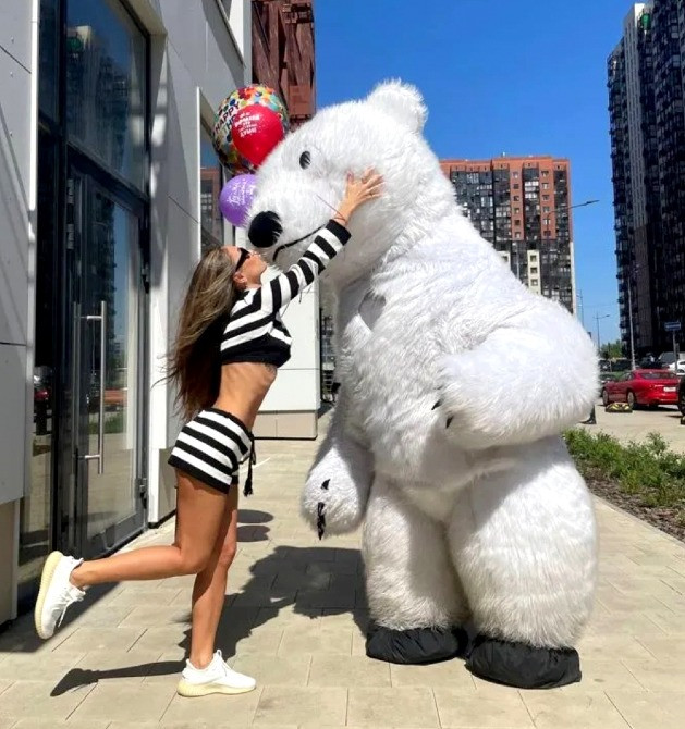 Белый мишка Знаменка,Александрия.Заказать аниматора медведь ростовая кукла. Знам'янка - зображення 6