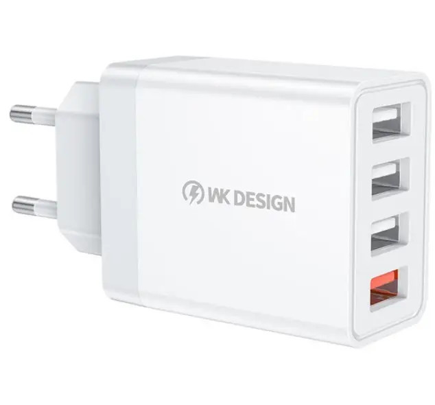Сетевое зарядное устройство USB WK WP-U125-White белое Київ - зображення 1