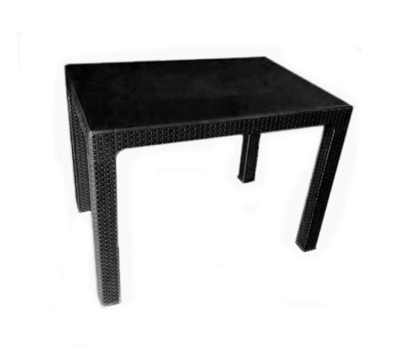 Стіл Лорі пластиковий ротанг 100*70 чорний Дніпро - зображення 1