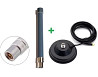 Антенна 400-530MHz 5dBi, до 50W, 22 см, N-male (штырь), с магнитной основой 12 см, RG58U 3м с SMA ра Днепр