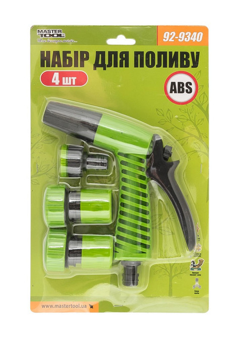 Набор для полива MASTERTOOL DEW LINE 4 шт (пистолет/адаптер ½" ВР-¾" ВР/коннектор ¾"/коннектор ¾" ST Харків - зображення 10