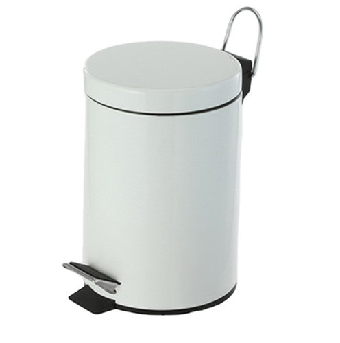 Корзина для мусора с педалью 12 л, нержавеющая сталь, цвет белый Київ - зображення 1
