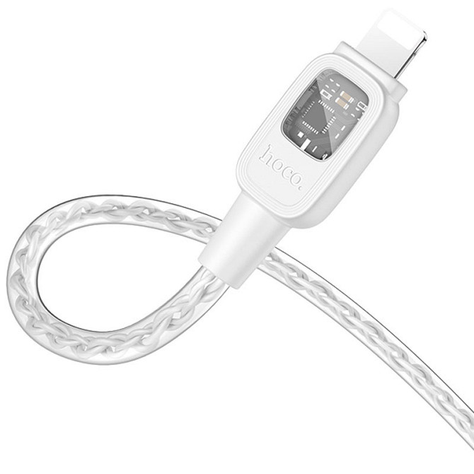 Дата кабель Hoco U124 Stone silicone power-off Type-C to Lightning (1.2m) Херсон - зображення 3