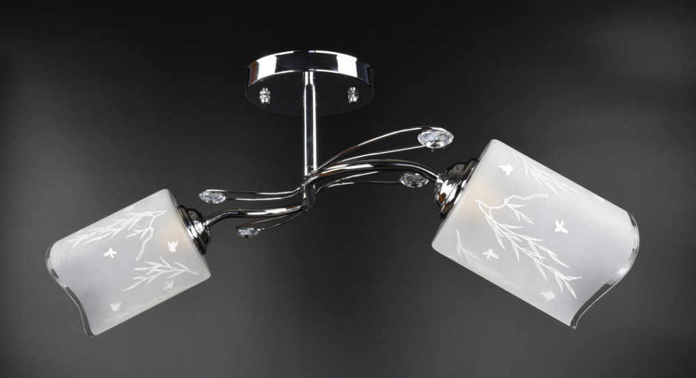 Люстра стельова на 2 лампочки 99018/2B-ch Хром 25х20х57 см. Київ - зображення 1