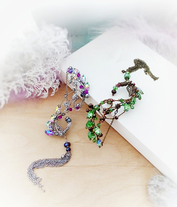 Ельфійська кафа салатовий бронза без проколів кліпс накладні вушка аніме косплей Луцк - изображение 4