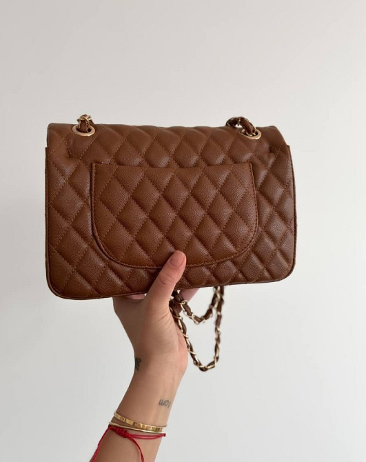 Сумка жіноча через плече кросс-боді Chanel рудого чорного кольору GB0016 Київ - зображення 5