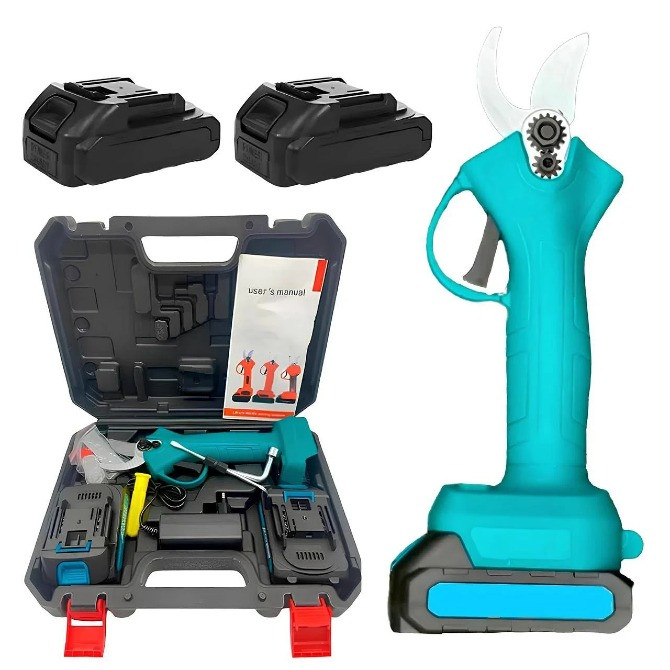 Аккумуляторный секатор в кейсе + 2 аккумулятора 21В / Электрические ножницы Одеса - зображення 7