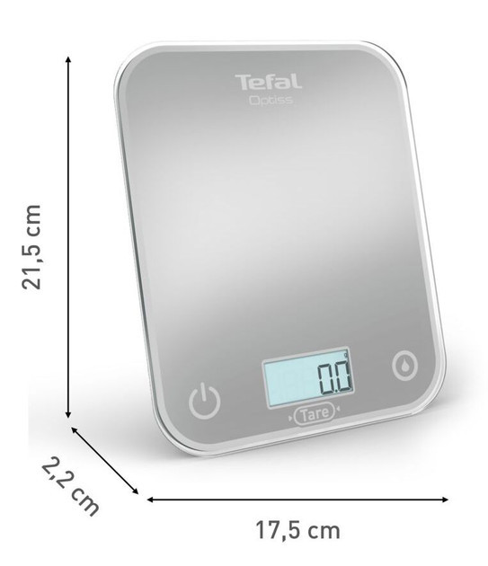 Весы кухонные Tefal Optiss BC50U4V0 5 кг серебристые Київ - зображення 2