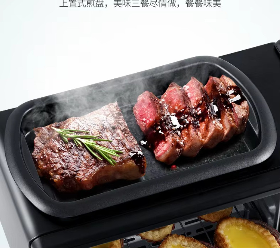 Електрична машина для сніданку 3в1 на 2800Вт Настільна піч кавоварка сковорода Одеса - зображення 2