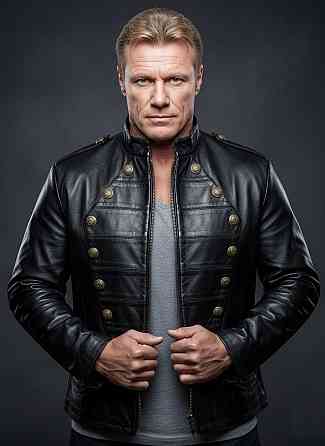 Мужская байкерская куртка с латунной фурнитурой Київ