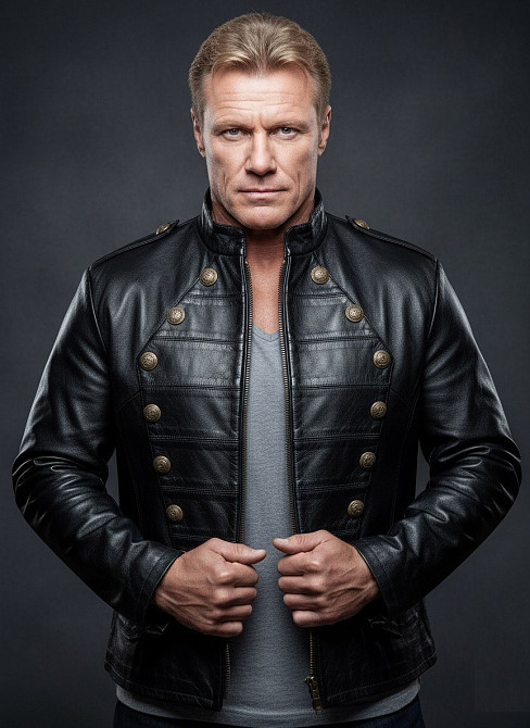 Мужская байкерская куртка с латунной фурнитурой Київ - зображення 6