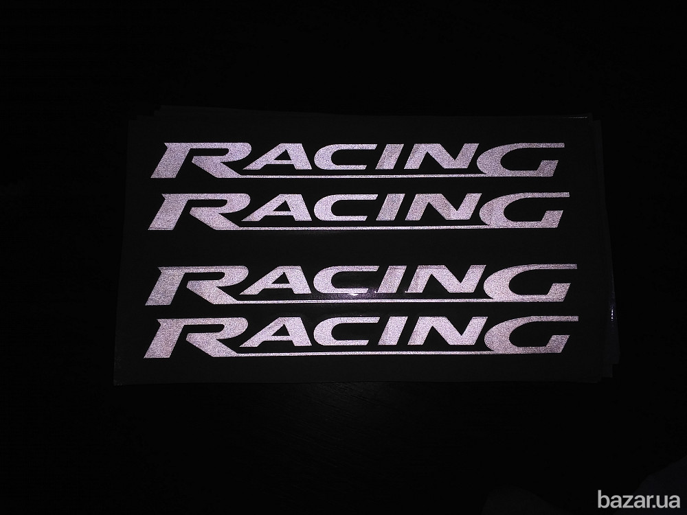 Наклейки на ручки Racing Белая светоотражающая дворники авто 4 шт Бориспіль - зображення 6