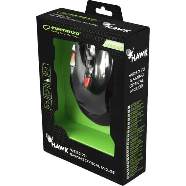 Мышь компьютерная проводная Esperanza MX401 Hawk Black-Red EGM401KR красная Київ - зображення 4