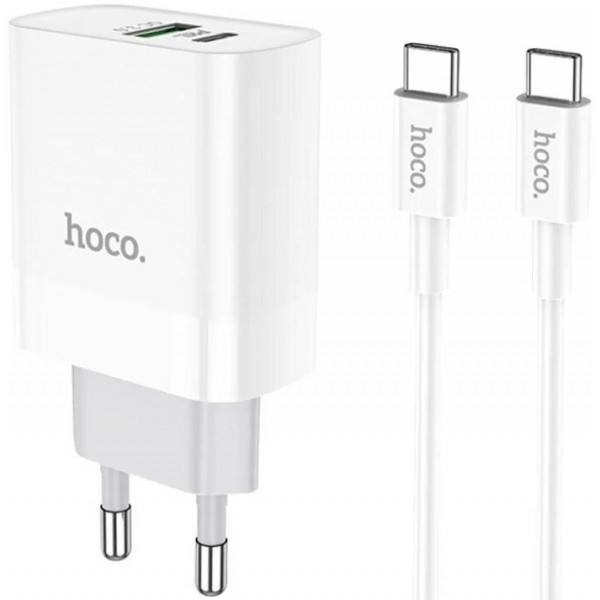 Мережевий зарядний пристрій Hoco C80A 2 USB 3.1A Type C White Харків - зображення 2