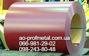 Лист оцинкованный 0.35 мм РАЛ 3005 бордовый глянец. Київ - зображення 1