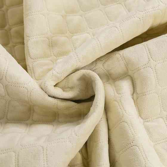 Покривало полуторне ТЕП Velour Ромб круглий 4-00515-22455 150х210 см бежеве Киев