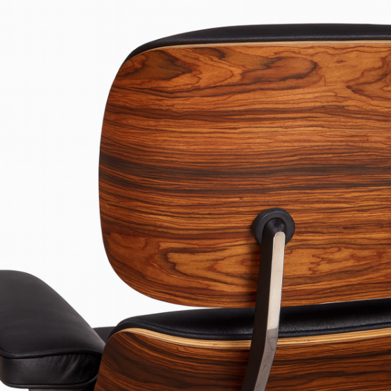 Крісло Релакс з отоманкою, коричнева шкіра, колір дерева палісандр Дніпро