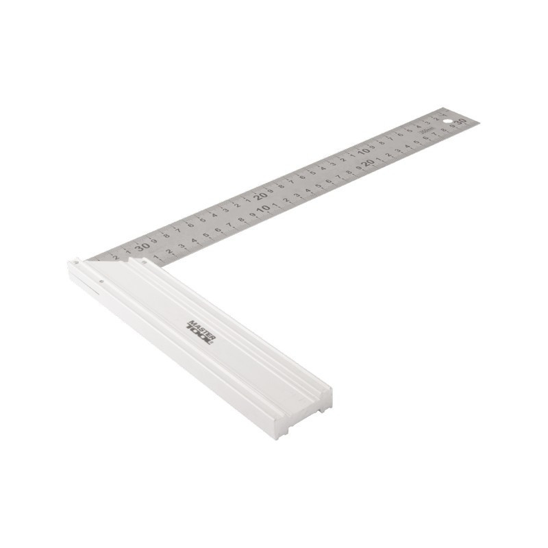 Угольник строительный MASTERTOOL из нержавеющей стали 350 мм ручка Al 30-1350 Харьков - изображение 1