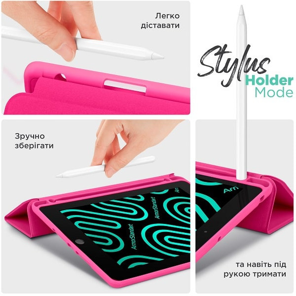 Чохол-книжка ArmorStandart Smart Fold Pen для Samsung Tab S9 11 X710/X716/X718 Rose Red (ARM75001) ( Харків - зображення 5
