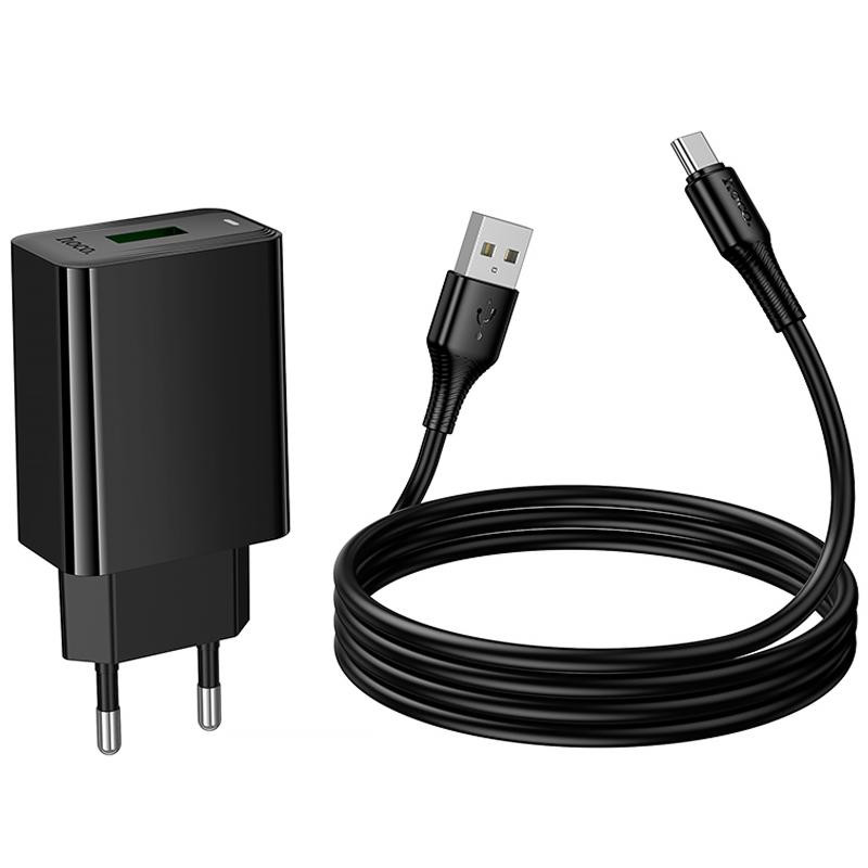 СЗУ Hoco CS92A Leader 18W+QC3.0 (1USB-A) + кабель USB to Type-C Херсон - зображення 6